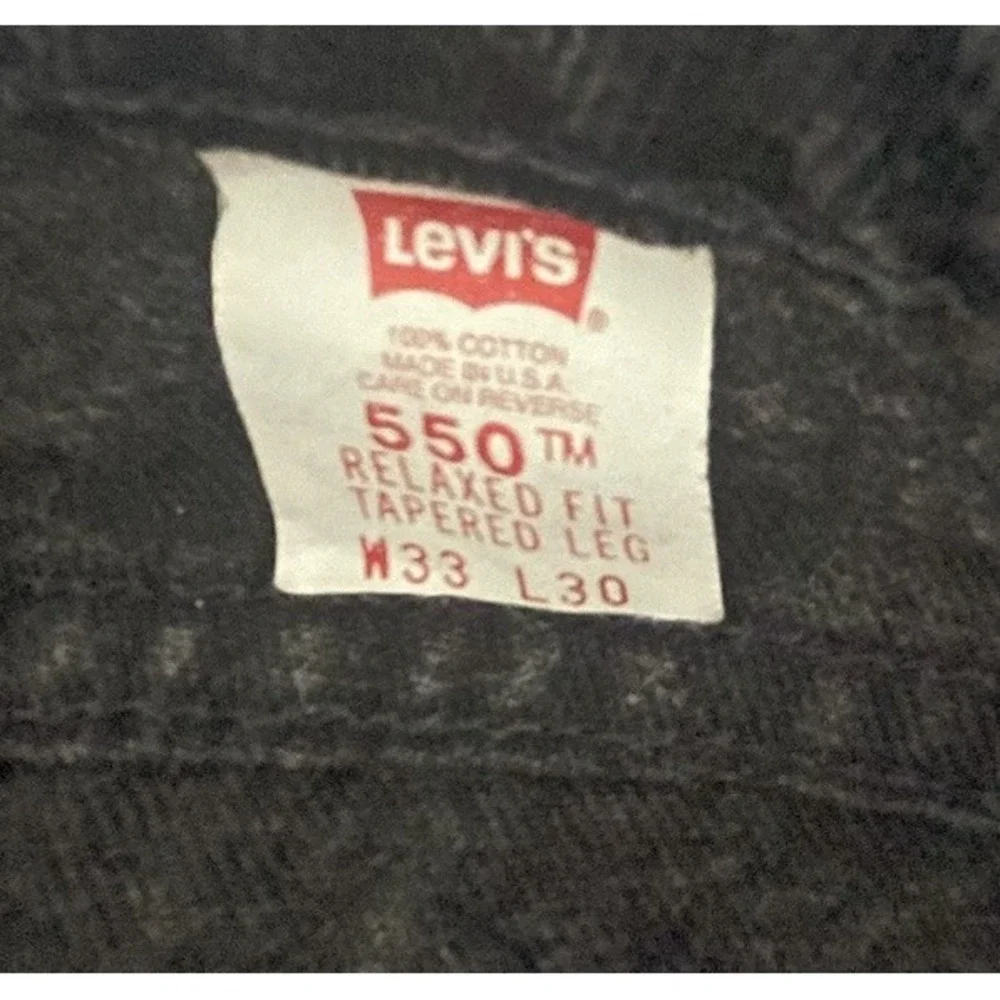 Vtg Levis 550 Orange Tab Jeans Black Relaxed Faded  Grunge 90s USA Made 33x30